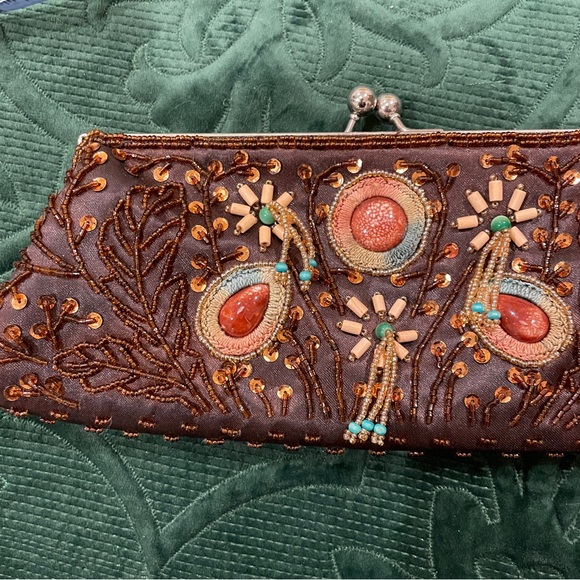 Y2K brown beaded purse - Picture 7 of 8